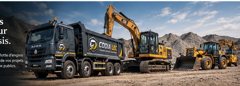 Engins de chantier et chargeuse